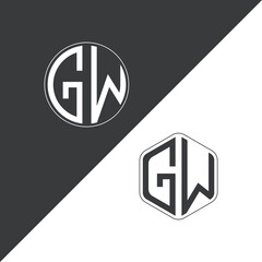 initial monogram logo With Circle and Polygon shape creative logo design.
