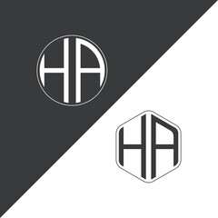 initial monogram logo With Circle and Polygon shape creative logo design.

