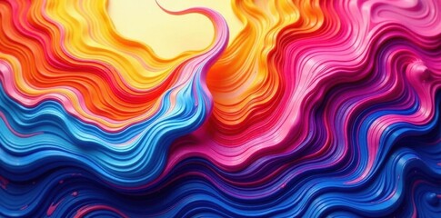 Obraz premium Swirled acrylic paint texture, vibrant colors , close-up, paint strokes
