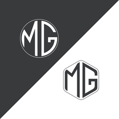 initial monogram logo With Circle and Polygon shape creative logo design.
