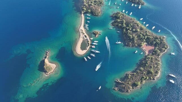 Turkish Maldives Gocek Islands Drone Video, Gocek Fethiye, Mugla Turkiye (Turke