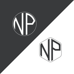 initial monogram logo With Circle and Polygon shape creative logo design.
