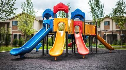 Vibrant and Secure Playground in a Modern Residential Community