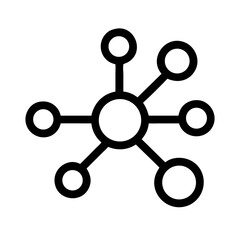 Central Node with Connected Circles Icon Design