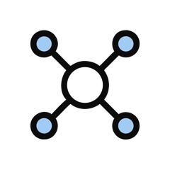 Central Node with Connected Circles Icon Design