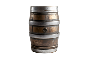 Classic Metal Beer Keg Isolated on White