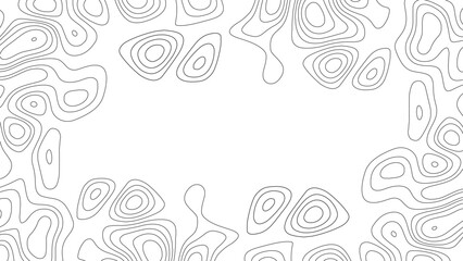 Topographic map background geographic line map with seamless ornament design. The black on white contours vector topography stylized height of the lines map.
