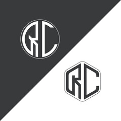 initial monogram logo With Circle and Polygon shape creative logo design.
