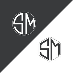 initial monogram logo With Circle and Polygon shape creative logo design.
