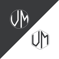 initial monogram logo With Circle and Polygon shape creative logo design.
