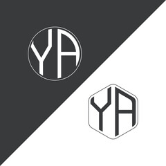 initial monogram logo With Circle and Polygon shape creative logo design.
