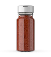 Kitchen supplies glass seasoning bottle with flip cap pepper sprinkler  template 3d illustration.
