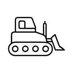 Bulldozer icon vector illustration construction equipment heavy machinery outline