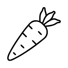 Carrot vector icon illustration, outline drawing of fresh carrot vegetable icon