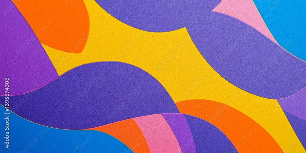 Poster vibrant and textured abstract background featuring overlapping wavy shapes in a variety of bold colo