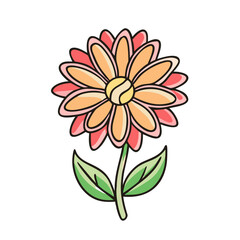 zinnia flower icon, zinnia flower vector illustration-simple illustration of zinnia flower, perfect for zinnia flower logos and icons