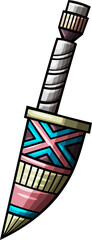 Cartoon funny Ornamental Tribal Dagger