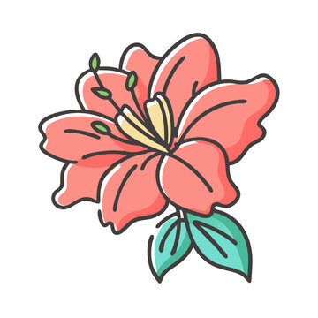 recommend clip art: azalea flower icon, azalea flower vector illustration-simple illustration of azalea flower, perfect for azalea flower logos and icons