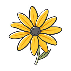 black eyesusand flower icon, black eyesusand flower vector illustration-simple illustration of black eyesusand flower, perfect for black eyesusand flower logos and icons