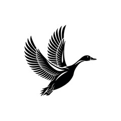 duck silhouette logo vector line art logo design