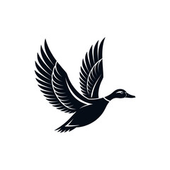 duck silhouette logo vector line art logo design