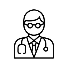 Doctor vector icon medical professional healthcare physician with stethoscope art