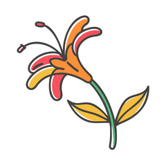 crocosmia flower icon, crocosmia flower vector illustration-simple illustration of crocosmia flower, perfect for crocosmia flower logos and icons