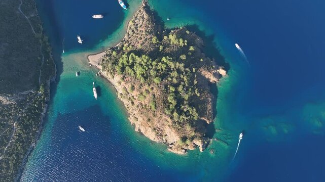 Turkish Maldives Gocek Islands Drone Video, Gocek Fethiye, Mugla Turkiye (Turke