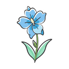 delphinium flower icon, delphinium flower vector illustration-simple illustration of delphinium flower, perfect for delphinium flower logos and icons