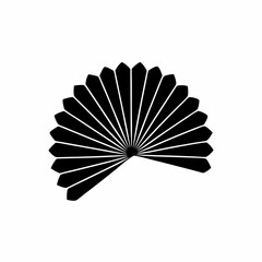 creative details Palm Leaf Fan Icon Vector Illustration
