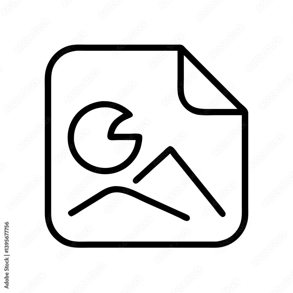 Poster file document with chart and mountain icon for data analysis and landscape view