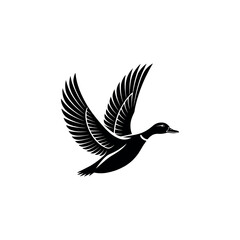 duck silhouette logo vector line art logo design
