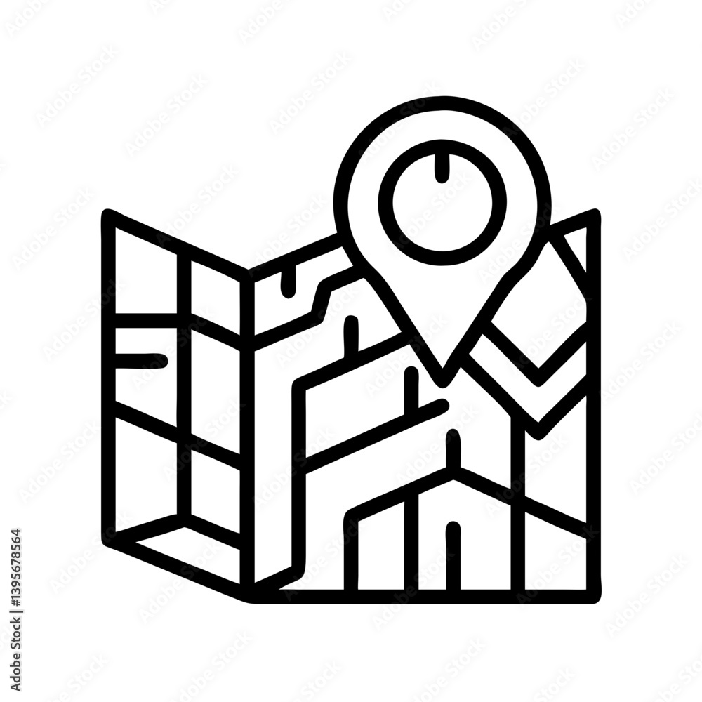 Aufkleber find location map with pin pointer for travel destination and navigation guide