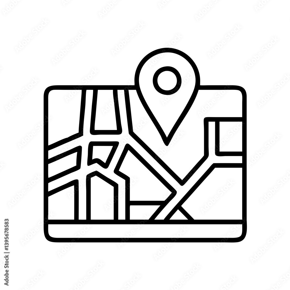 Poster find your way location map with pin pointer for navigation and travel concept