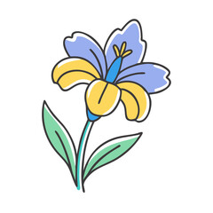 iris flower icon, iris flower vector illustration-simple illustration of iris flower, perfect for iris flower logos and icons