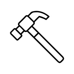 Outline hammer tool vector illustration for construction and home improvement projects