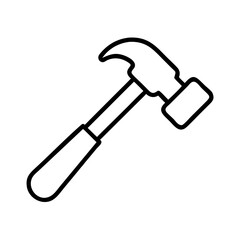 Illustration of a claw hammer tool for construction and home improvement projects