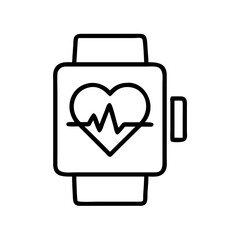 Smartwatch heart rate monitor fitness tracker wearable technology health device icon