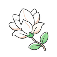 magnolia flower icon, magnolia flower vector illustration-simple illustration of magnolia flower, perfect for magnolia flower logos and icons