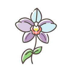 orchid flower icon, orchid flower vector illustration-simple illustration of orchid flower, perfect for orchid flower logos and icons