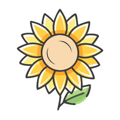 sunflower flower icon, sunflower flower vector illustration-simple illustration of sunflower flower, perfect for sunflower flower logos and icons