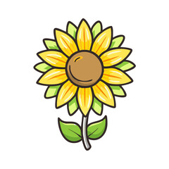 sunflower flower icon, sunflower flower vector illustration-simple illustration of sunflower flower, perfect for sunflower flower logos and icons