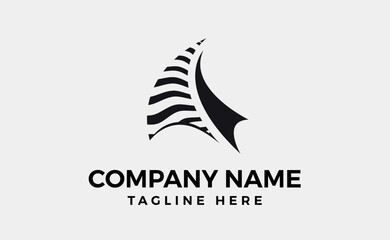 Vector sailing boat yacht logo vector illustration. Minimalist logo template.