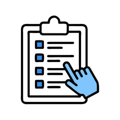 Checklist Clipboard with Hand Pointer Icon Design