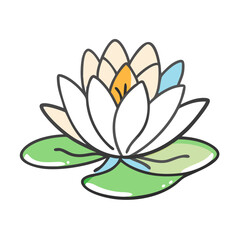 water lily flower icon, water lily flower vector illustration-simple illustration of water lily flower, perfect for water lily flower logos and icons