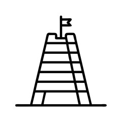 Lifeguard tower outline vector illustration, beach safety and summer vacation icon