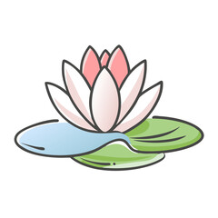 water lily flower icon, water lily flower vector illustration-simple illustration of water lily flower, perfect for water lily flower logos and icons
