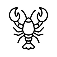 Lobster vector illustration seafood animal crustacean marine life outline drawing art