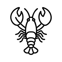 Lobster outline vector illustration, seafood restaurant menu and logo design