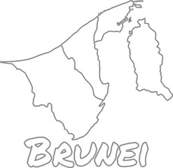 Brunei map outline with transparent background, clean vector illustration
Brunei country border silhouette, minimalist vector graphic
